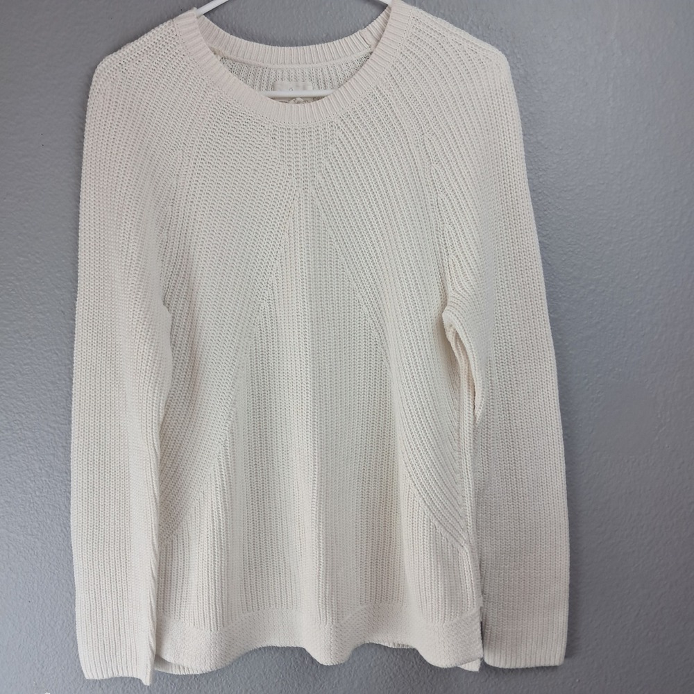 Lou & Grey Cream Knit Sweater Casual Long Sleeve Pullover Women's Size‎ M